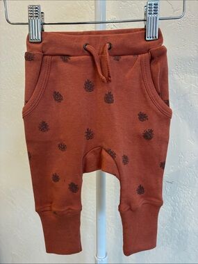 L'ovedbaby Rust Joggers with Pineapple Motif